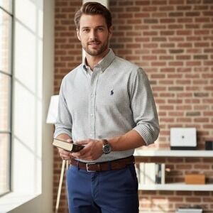 Polo Ralph Lauren Gray‎ Gingham Check Long Sleev Button Down Shirt XXL NWOT $158